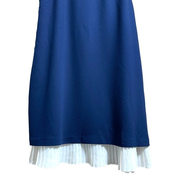 Nanette Lepore Women's Lace Neck Pleated Hem Sleeveless Midi Dress Size 12 - Picture 5 of 10